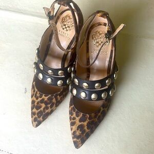 Leopard Print Studded Women's Shoes